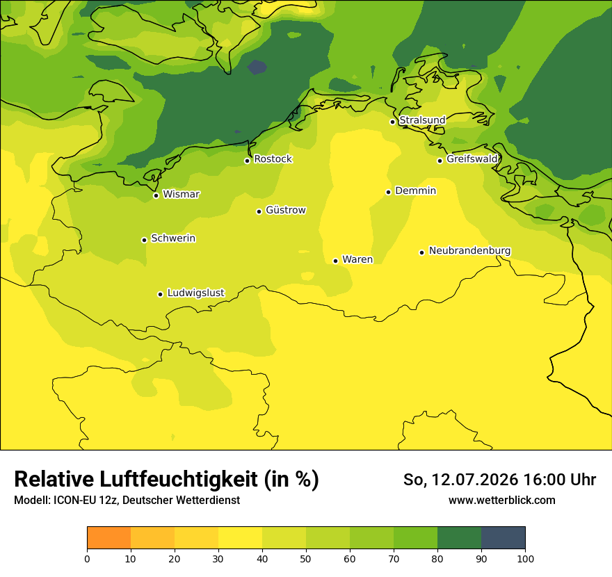 Modellkarte ICON-EU – relhum – mv