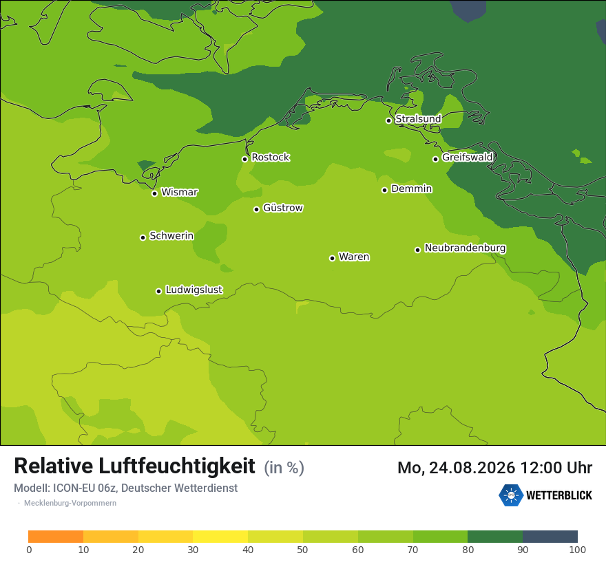 Modellkarte ICON-EU – relhum – mv