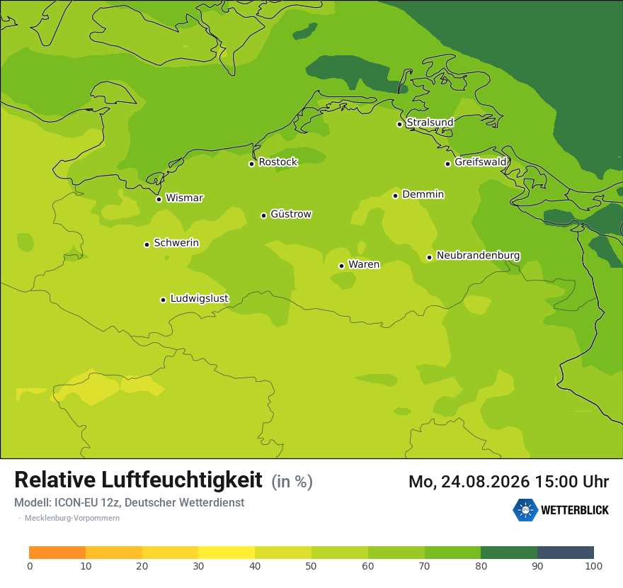 Modellkarte ICON-EU – relhum – mv