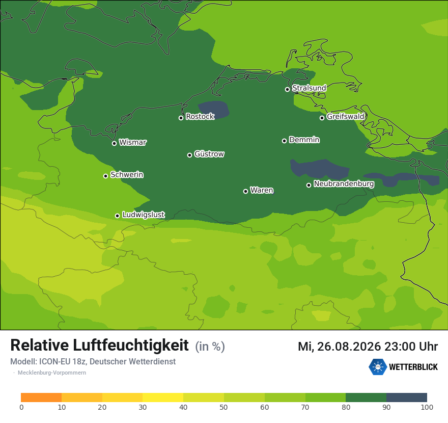 Modellkarte ICON-EU – relhum – mv