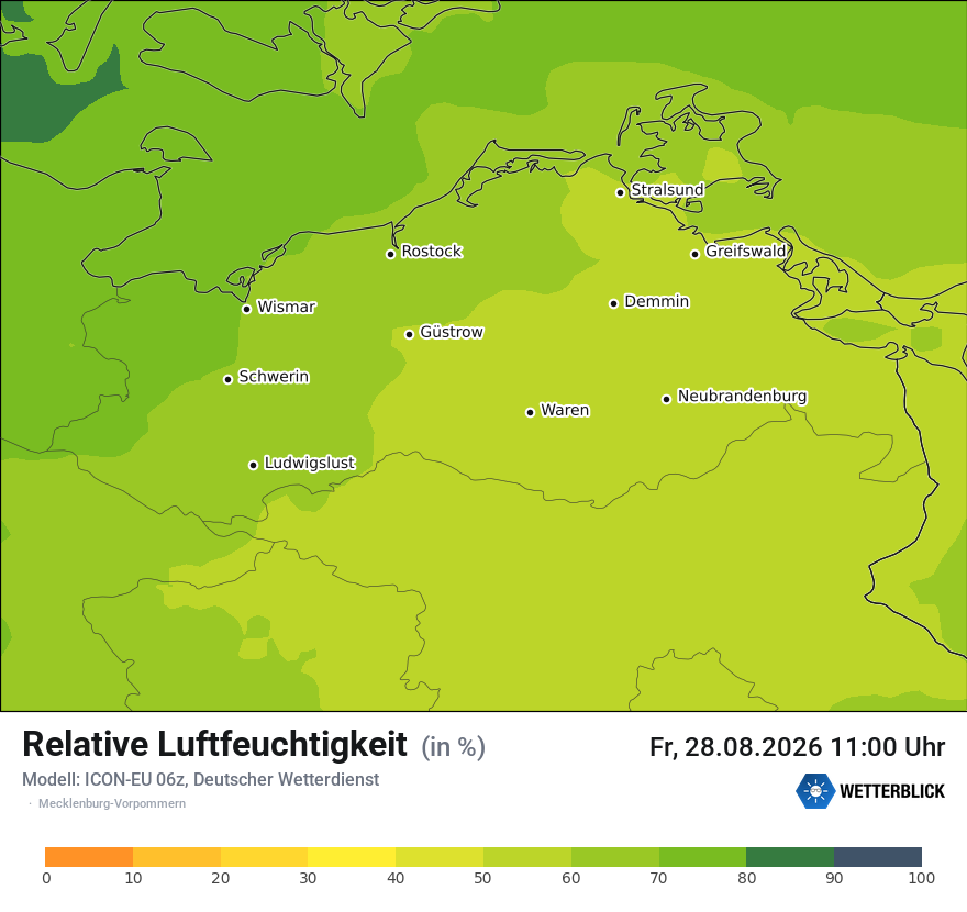 Modellkarte ICON-EU – relhum – mv