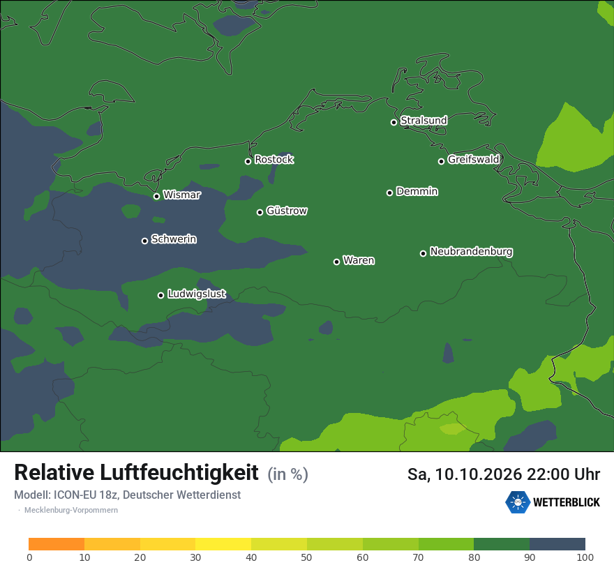 Modellkarte ICON-EU – relhum – mv