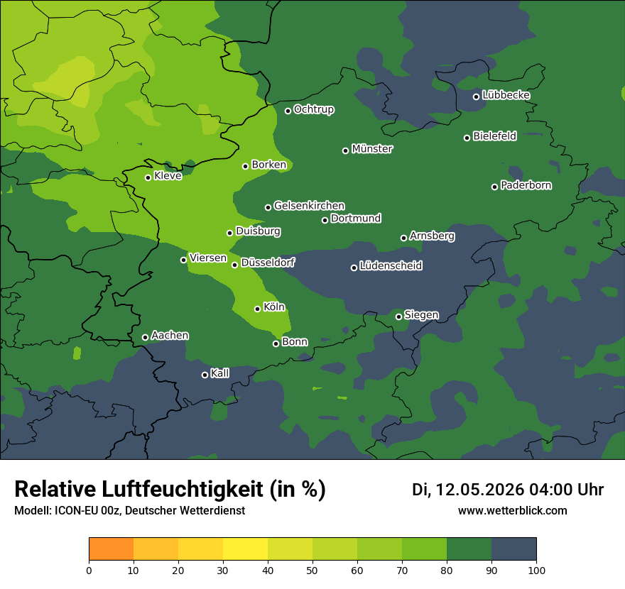 Modellkarte ICON-EU – relhum – nrw