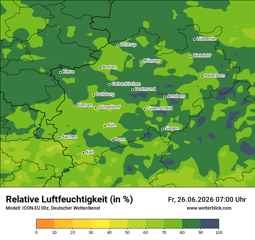Modellkarte ICON-EU – relhum – nrw