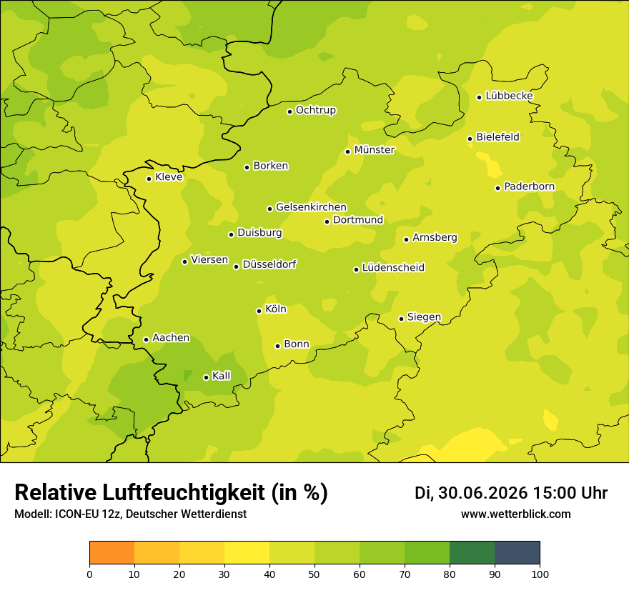 Modellkarte ICON-EU – relhum – nrw