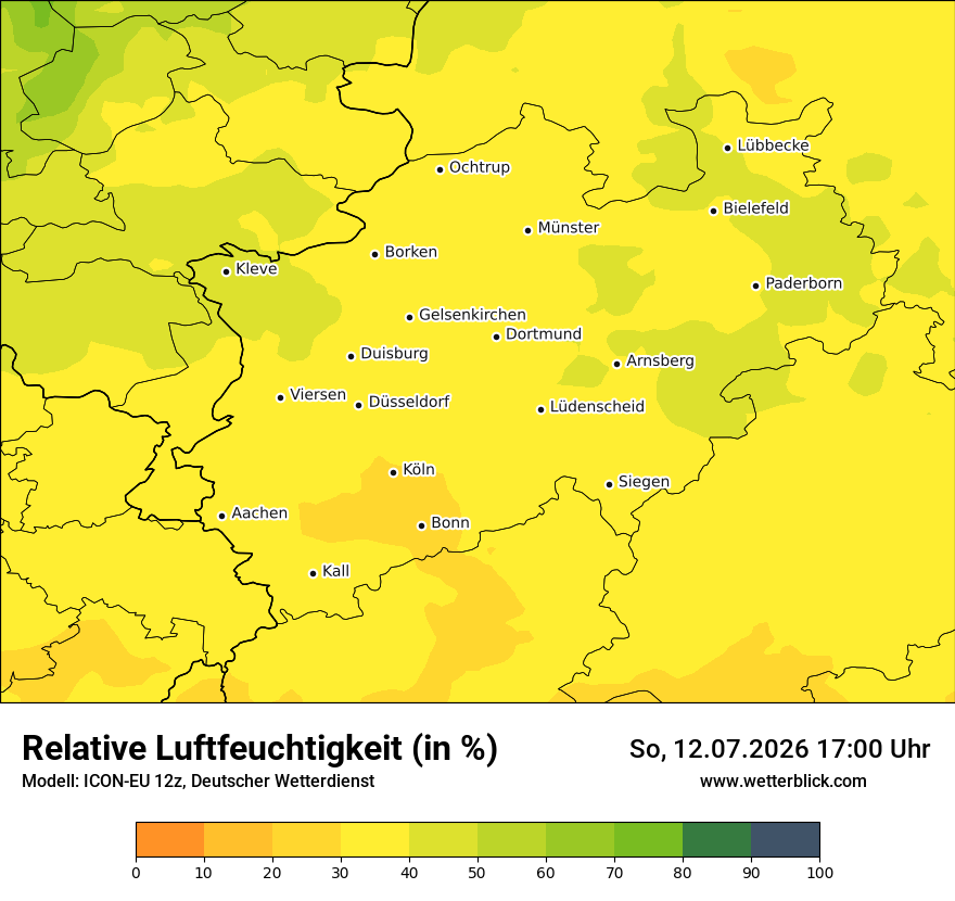 Modellkarte ICON-EU – relhum – nrw