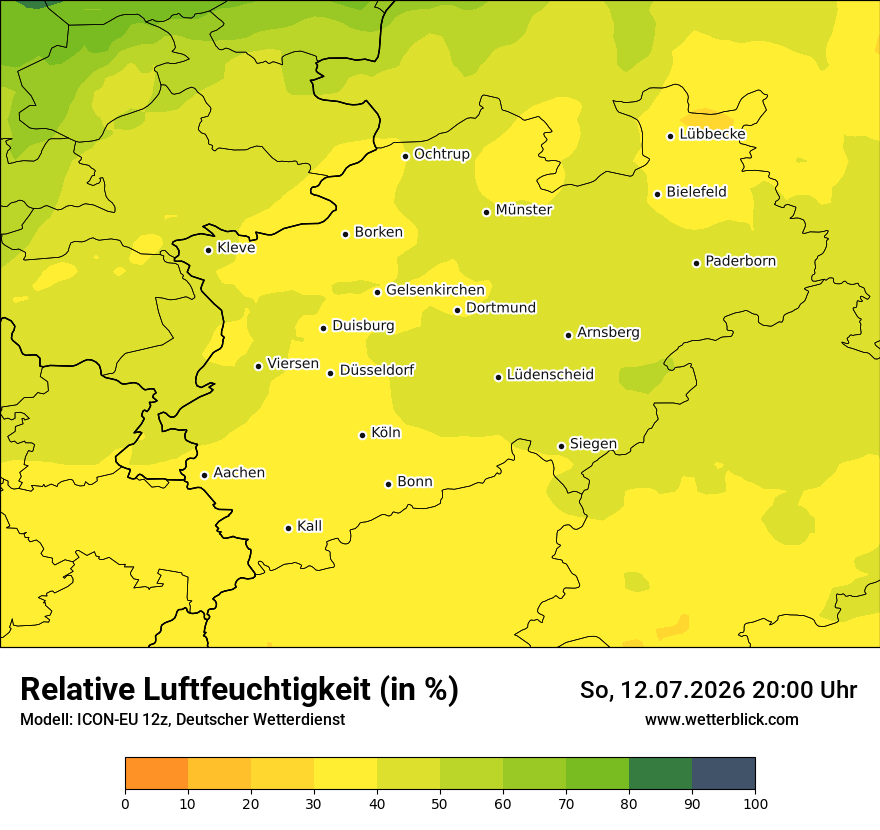 Modellkarte ICON-EU – relhum – nrw