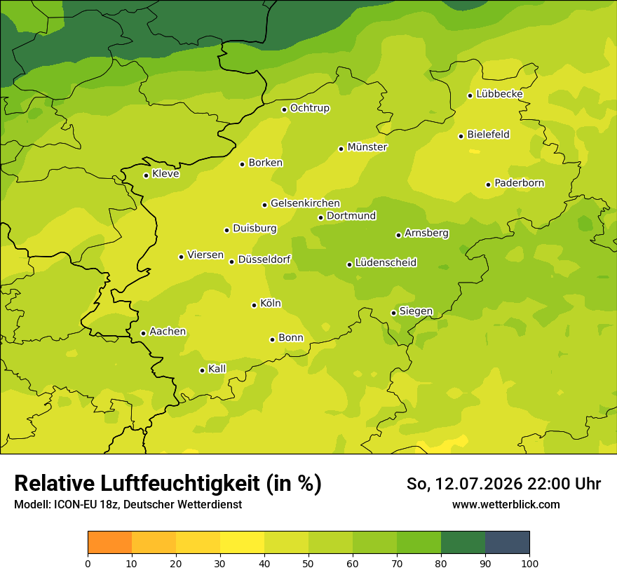 Modellkarte ICON-EU – relhum – nrw
