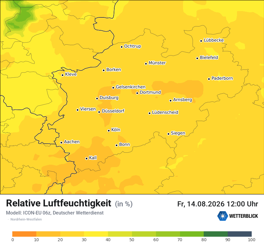 Modellkarte ICON-EU – relhum – nrw