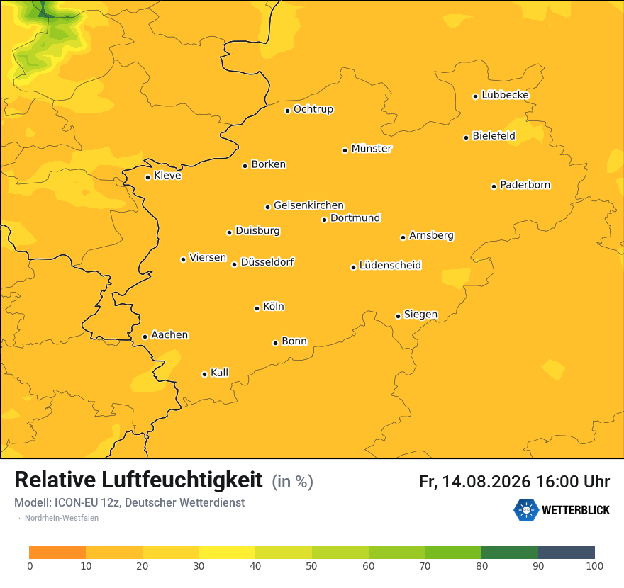 Modellkarte ICON-EU – relhum – nrw