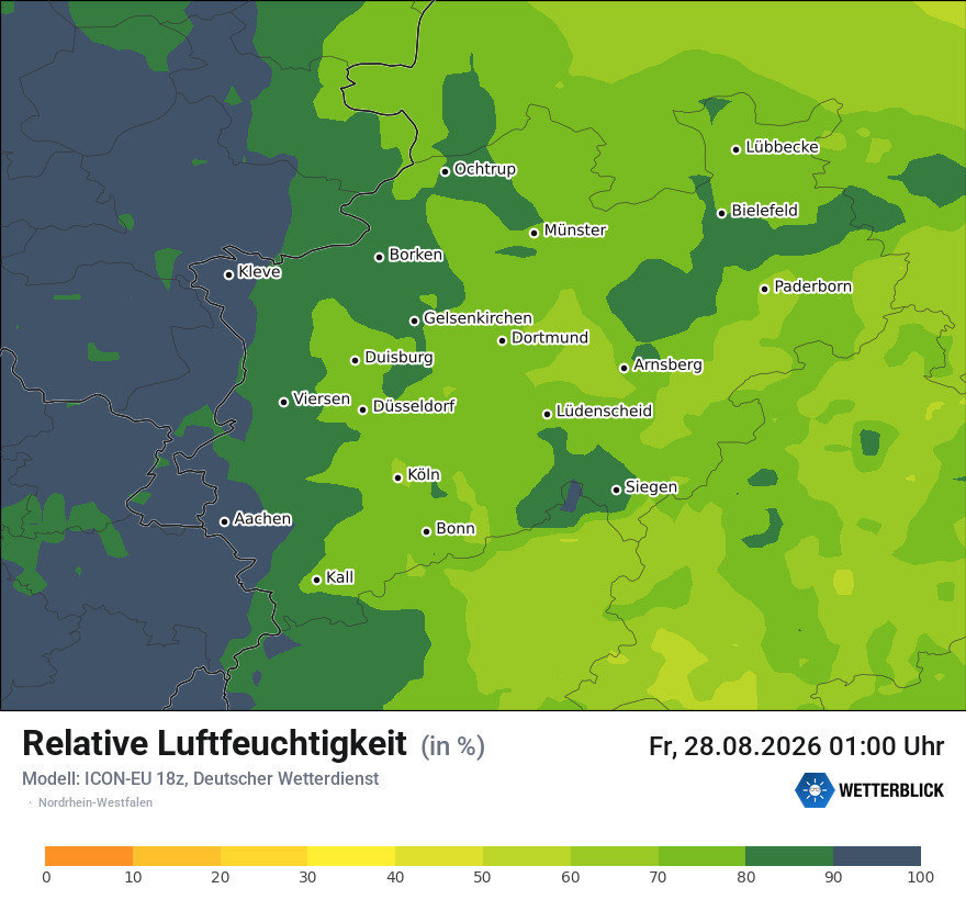 Modellkarte ICON-EU – relhum – nrw