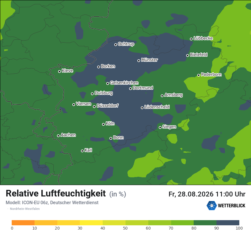 Modellkarte ICON-EU – relhum – nrw