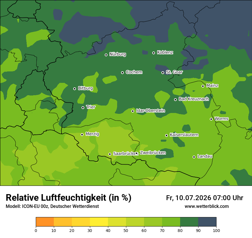 Modellkarte ICON-EU – relhum – rp