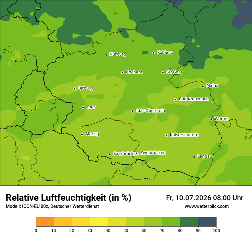 Modellkarte ICON-EU – relhum – rp