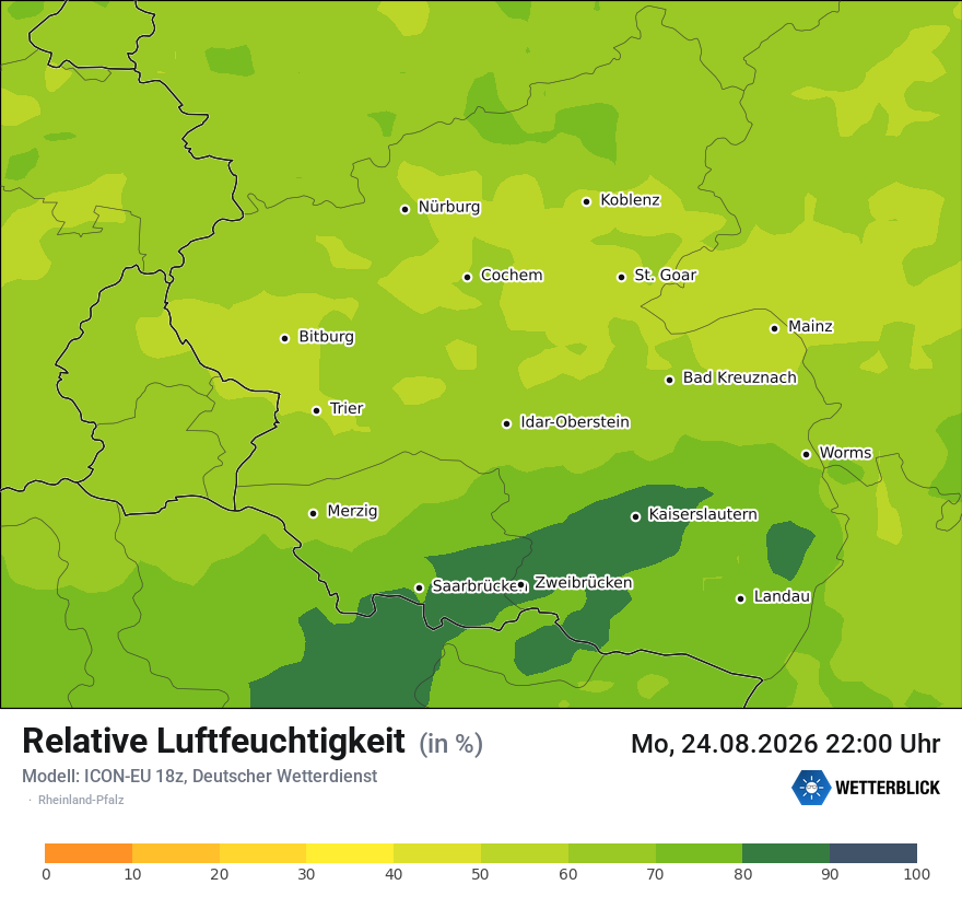 Modellkarte ICON-EU – relhum – rp