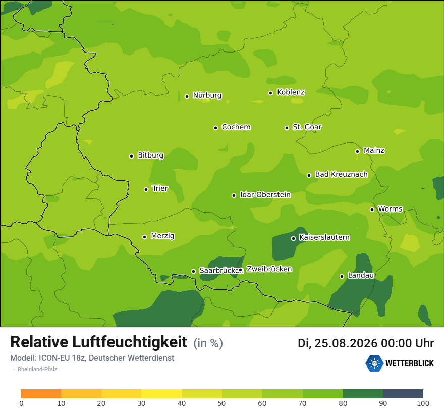 Modellkarte ICON-EU – relhum – rp
