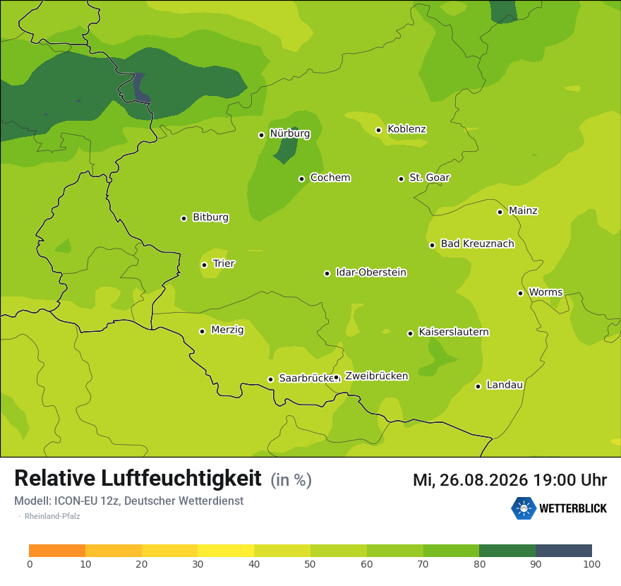 Modellkarte ICON-EU – relhum – rp