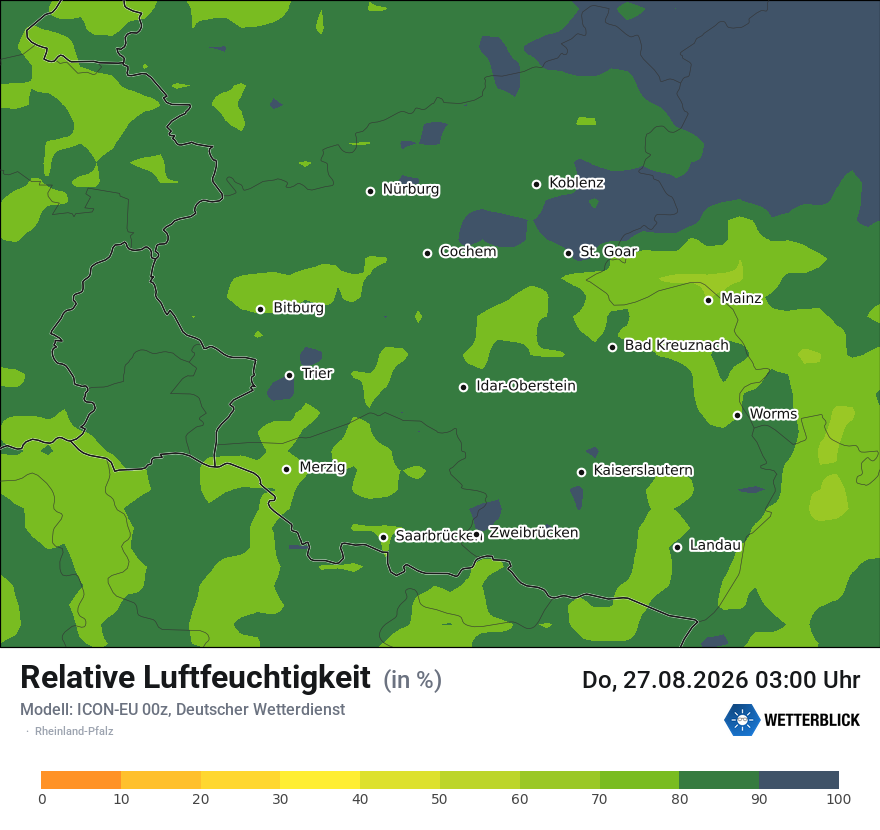 Modellkarte ICON-EU – relhum – rp