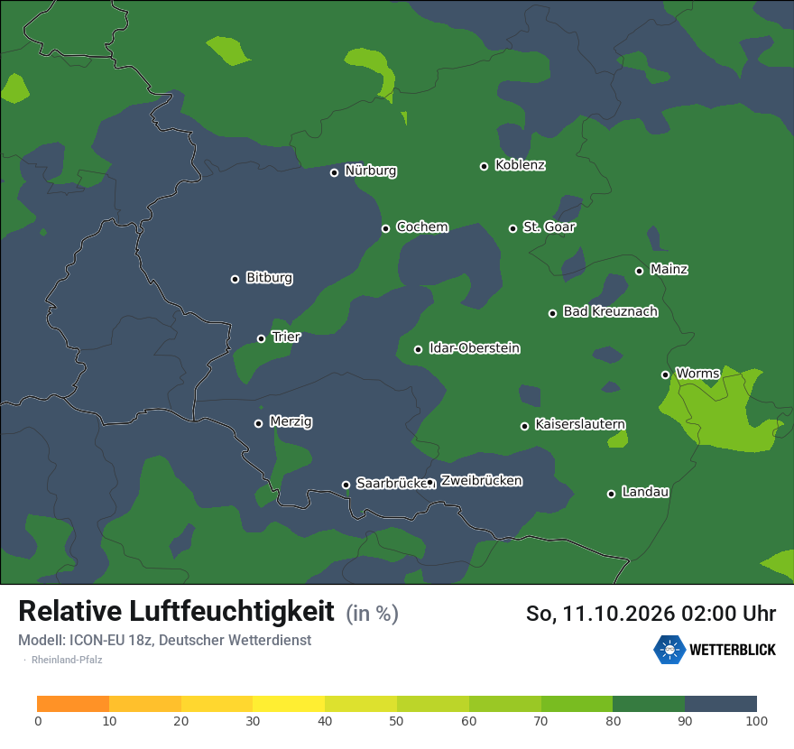 Modellkarte ICON-EU – relhum – rp