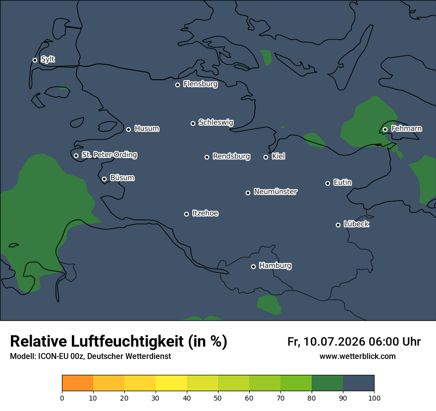 Modellkarte ICON-EU – relhum – sh