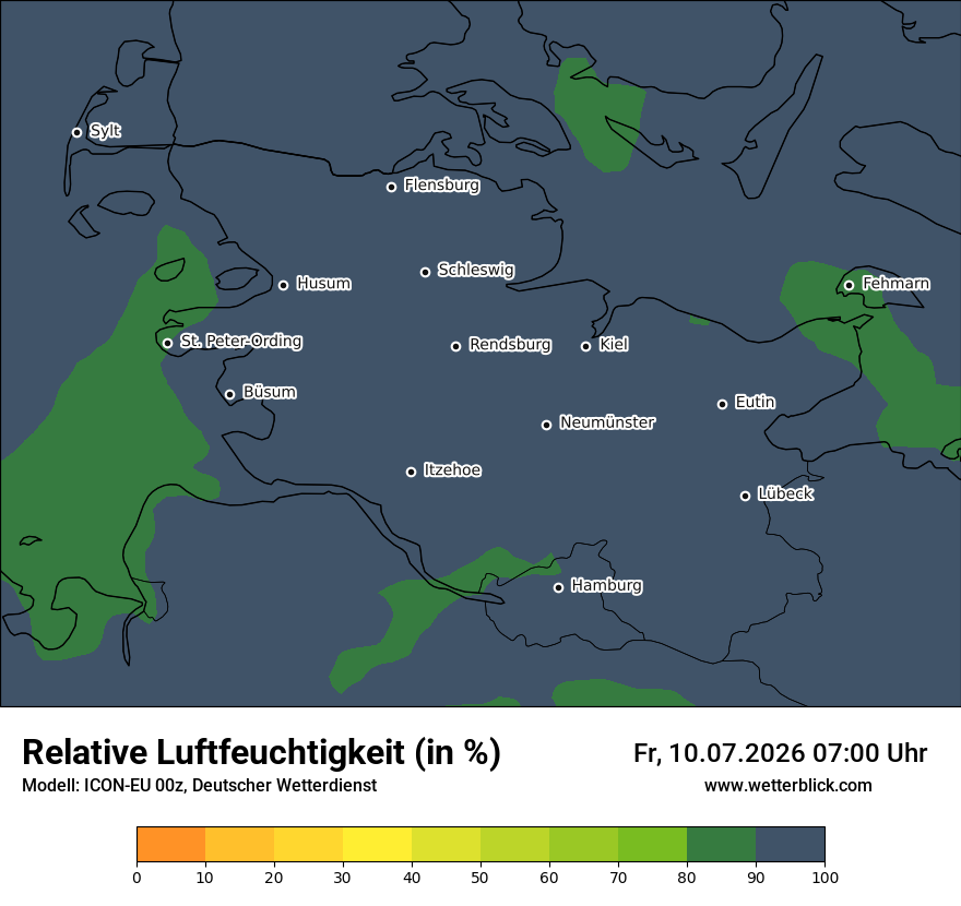 Modellkarte ICON-EU – relhum – sh
