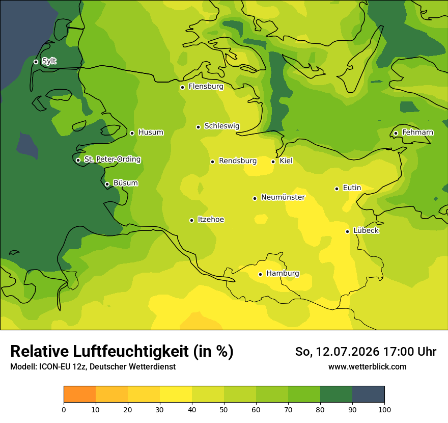 Modellkarte ICON-EU – relhum – sh