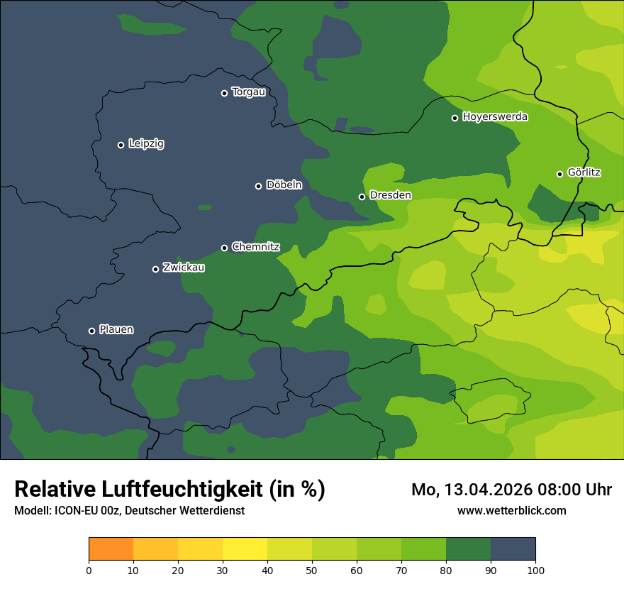 Modellkarte ICON-EU – relhum – sn