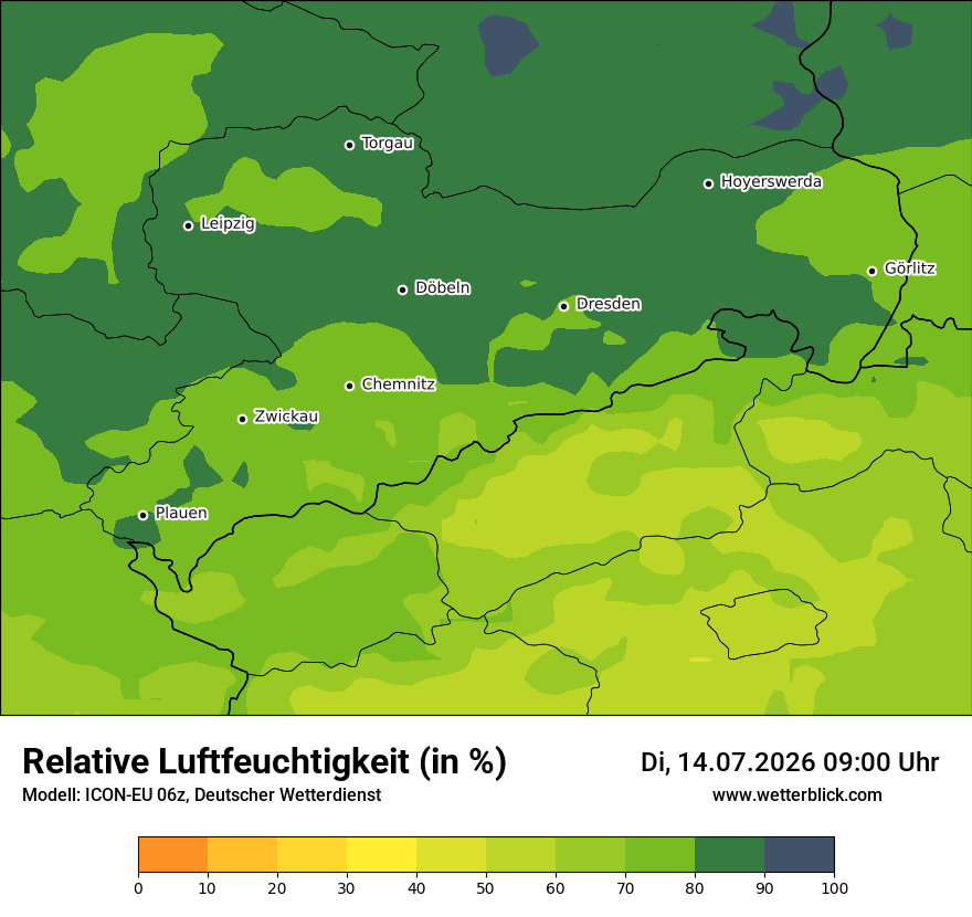 Modellkarte ICON-EU – relhum – sn