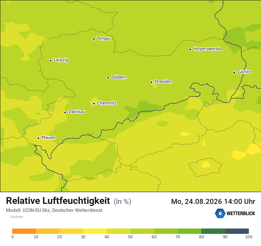 Modellkarte ICON-EU – relhum – sn