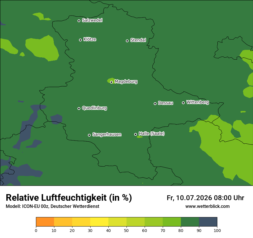 Modellkarte ICON-EU – relhum – st