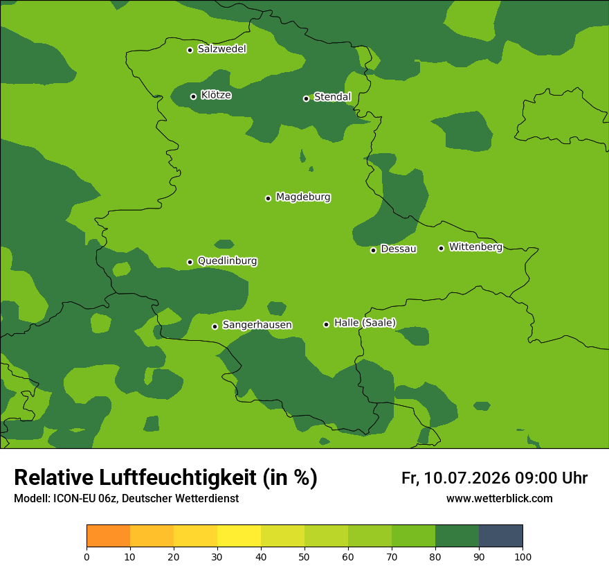 Modellkarte ICON-EU – relhum – st