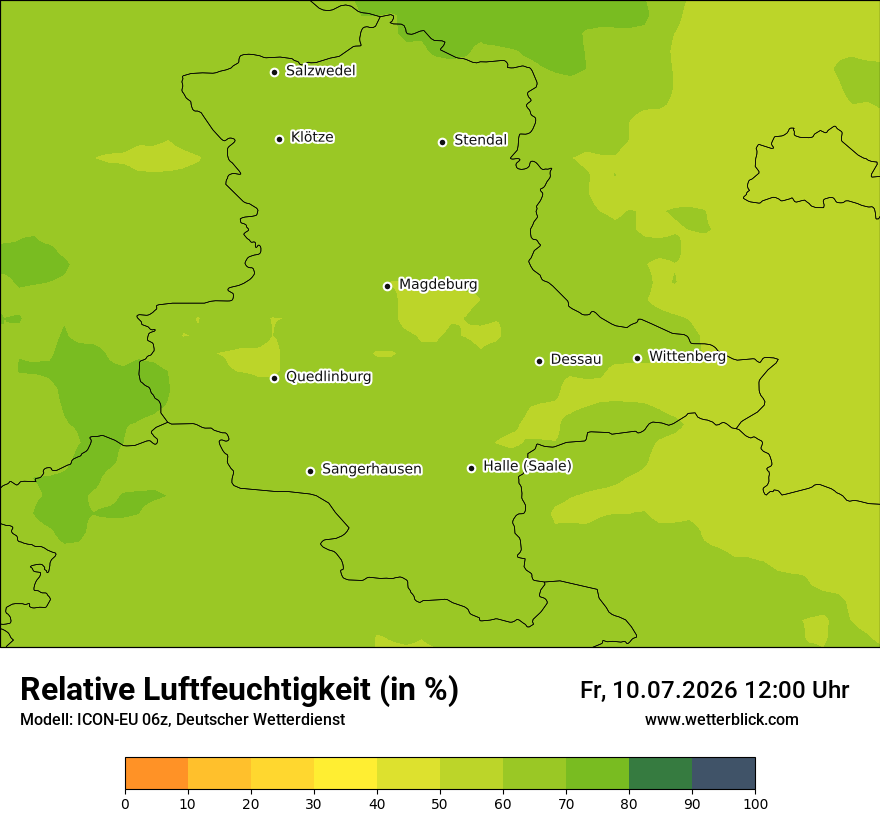 Modellkarte ICON-EU – relhum – st