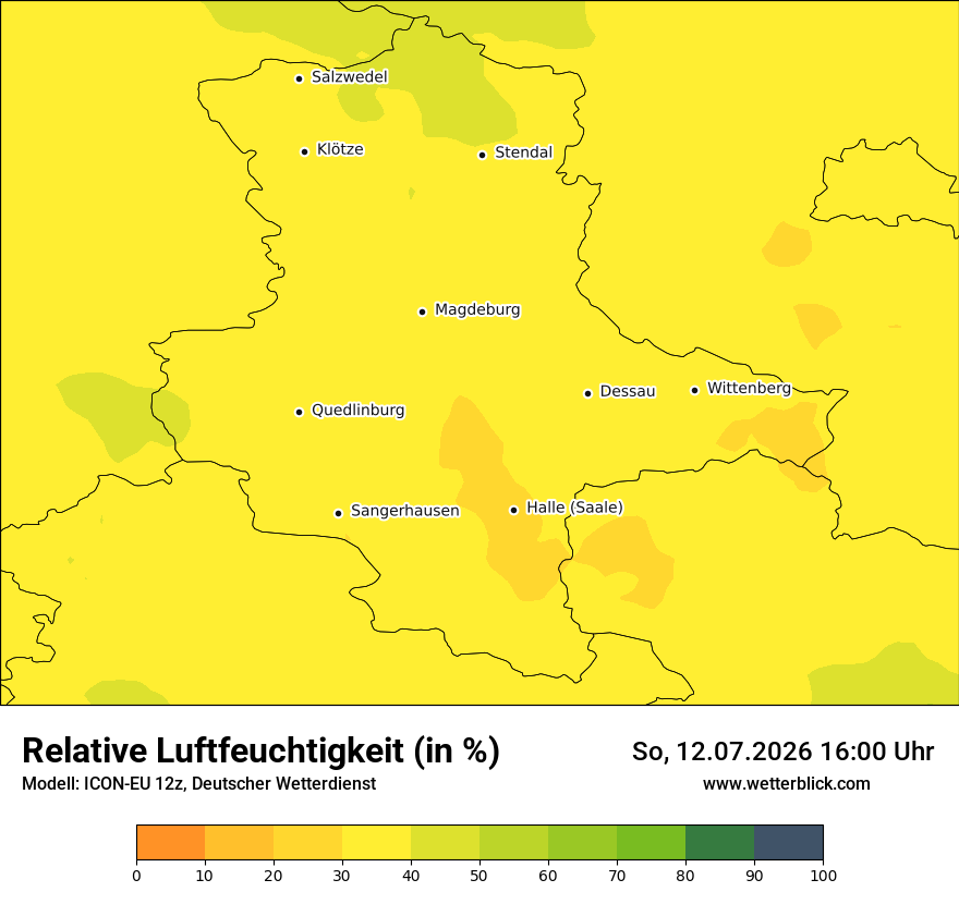 Modellkarte ICON-EU – relhum – st