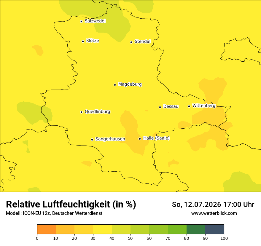 Modellkarte ICON-EU – relhum – st