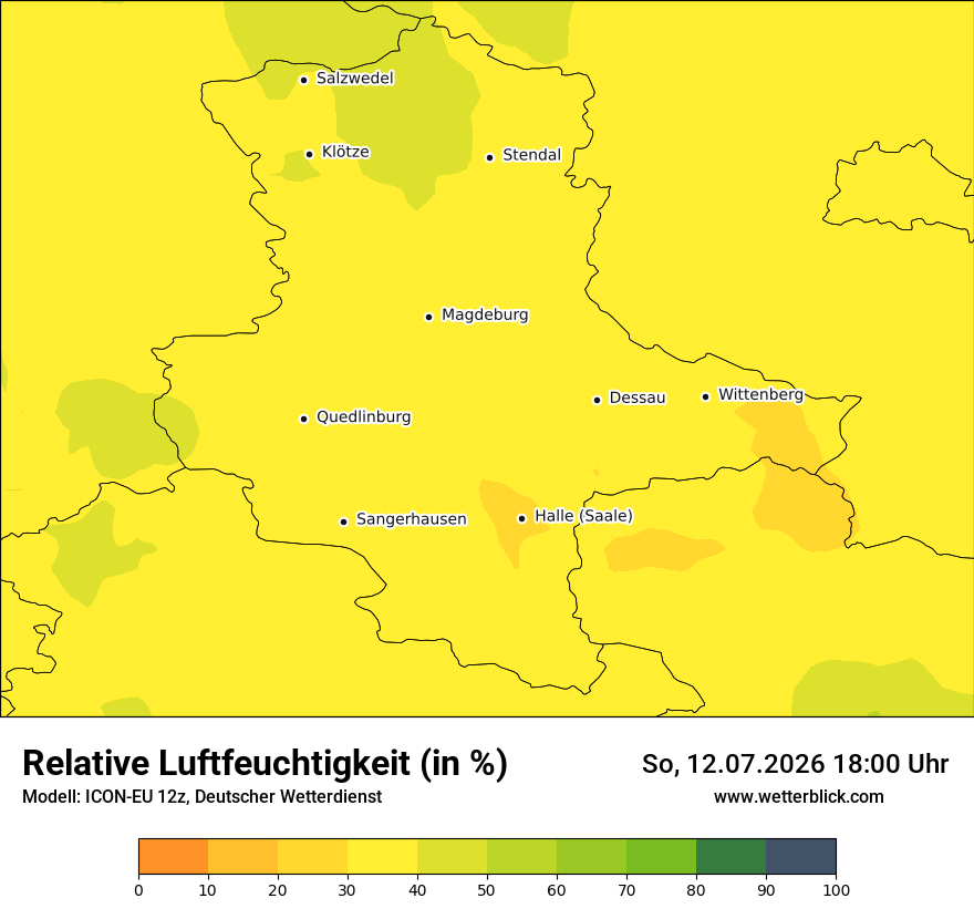 Modellkarte ICON-EU – relhum – st