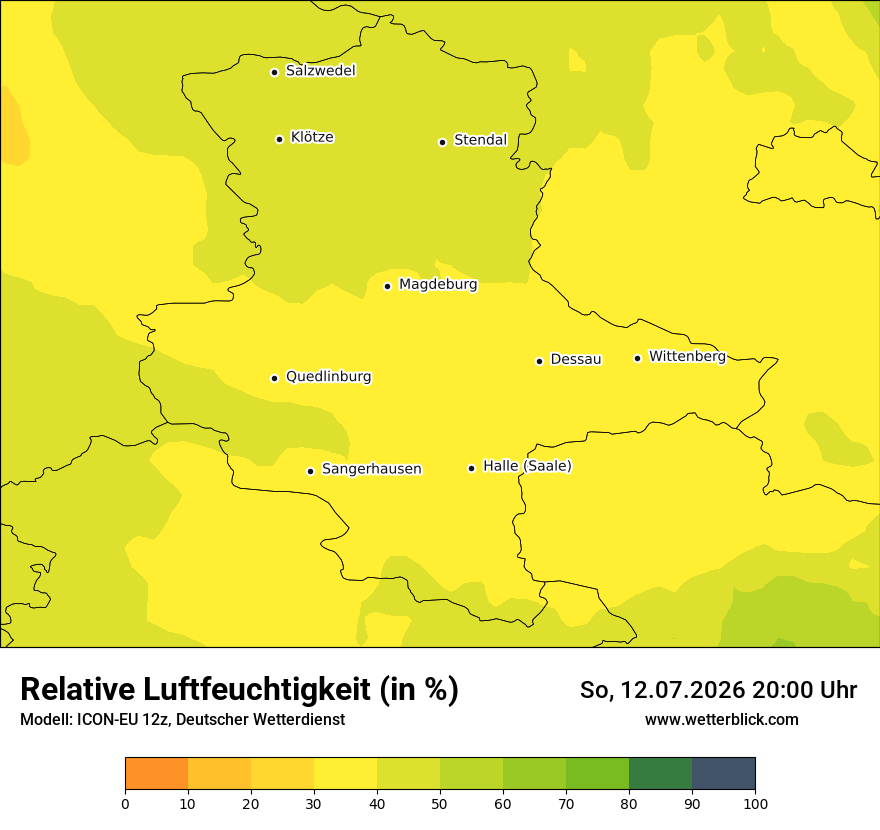 Modellkarte ICON-EU – relhum – st
