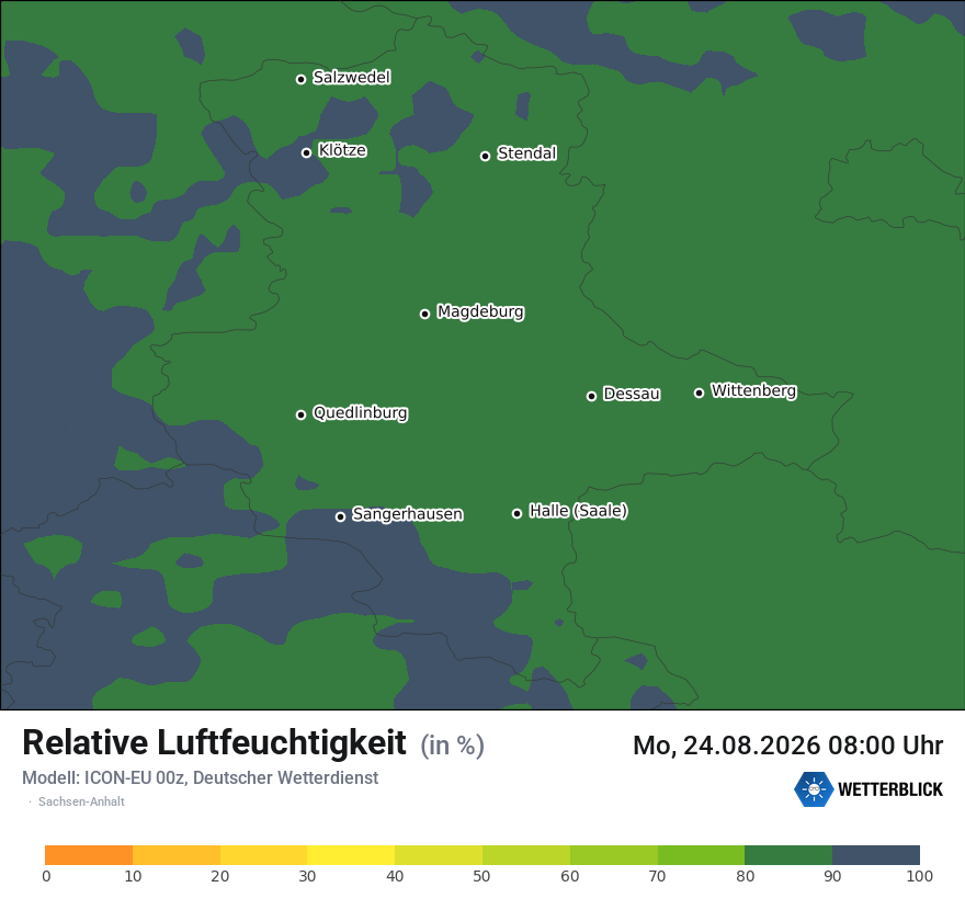 Modellkarte ICON-EU – relhum – st