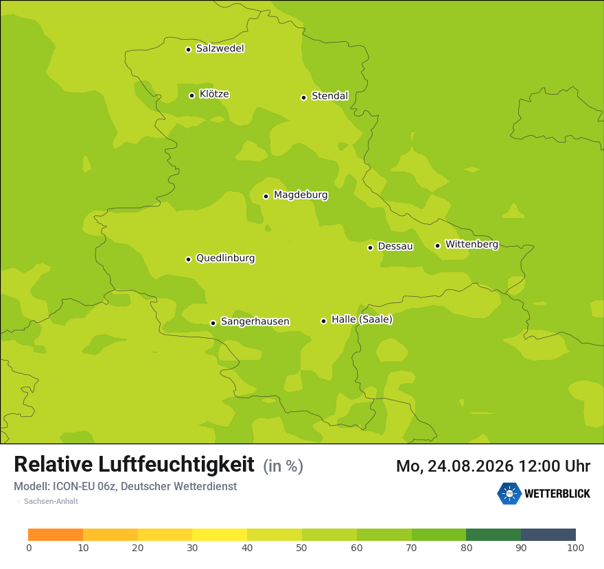 Modellkarte ICON-EU – relhum – st