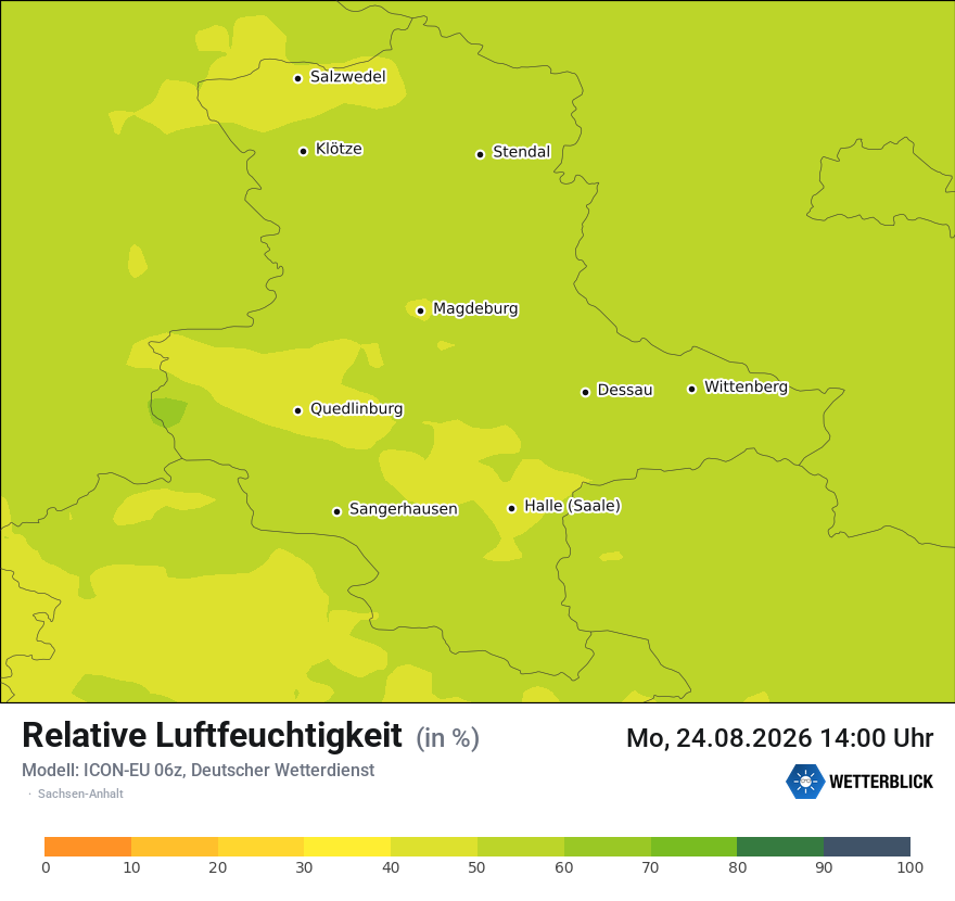 Modellkarte ICON-EU – relhum – st