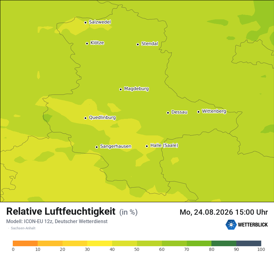 Modellkarte ICON-EU – relhum – st