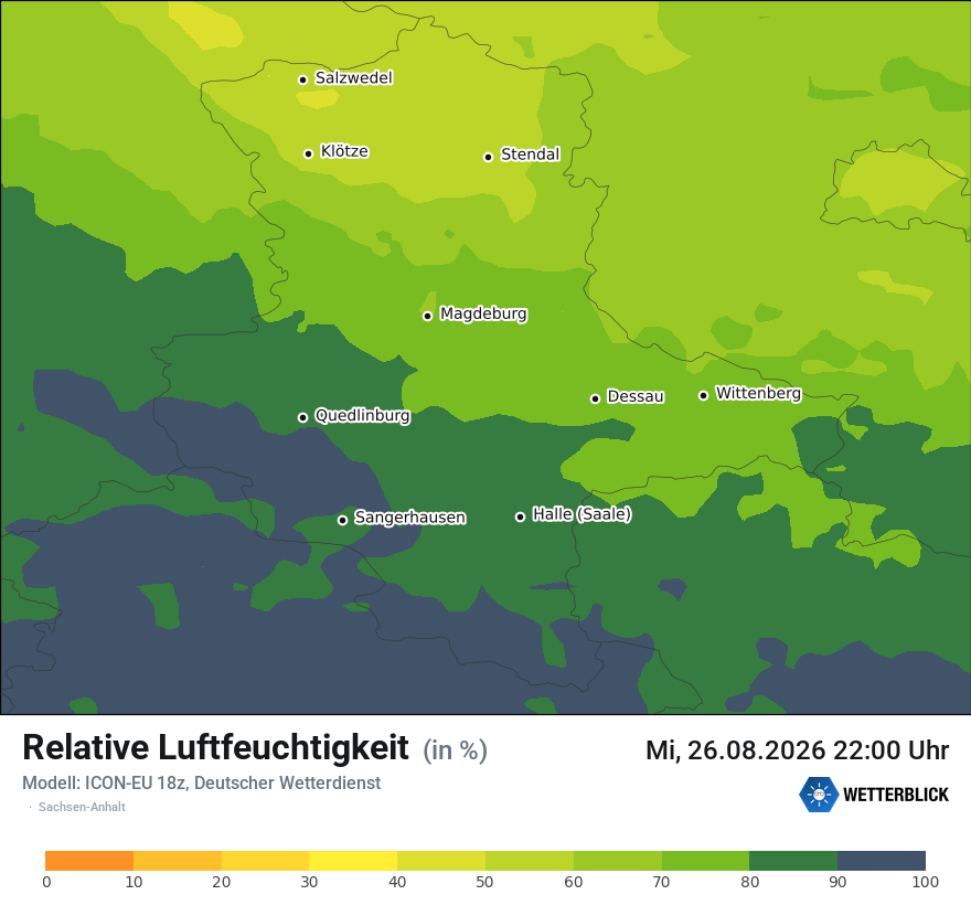 Modellkarte ICON-EU – relhum – st