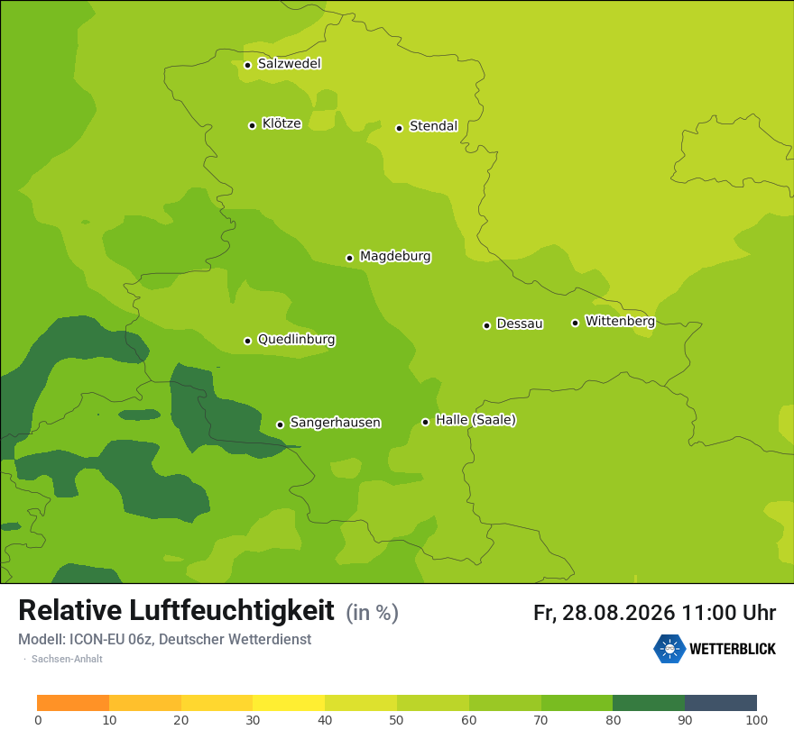 Modellkarte ICON-EU – relhum – st