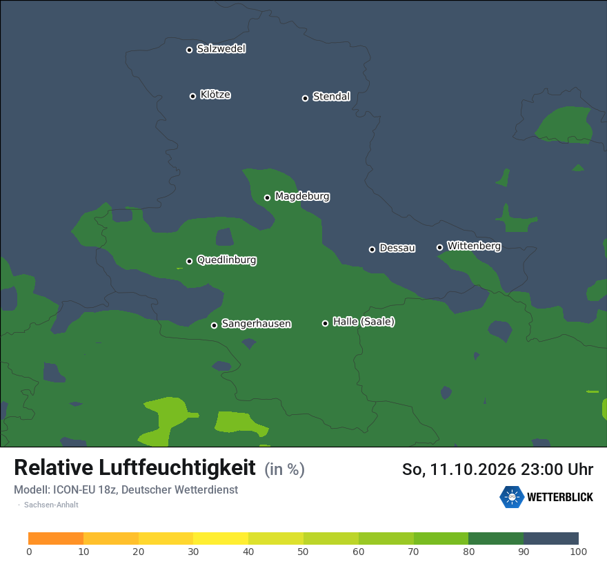 Modellkarte ICON-EU – relhum – st