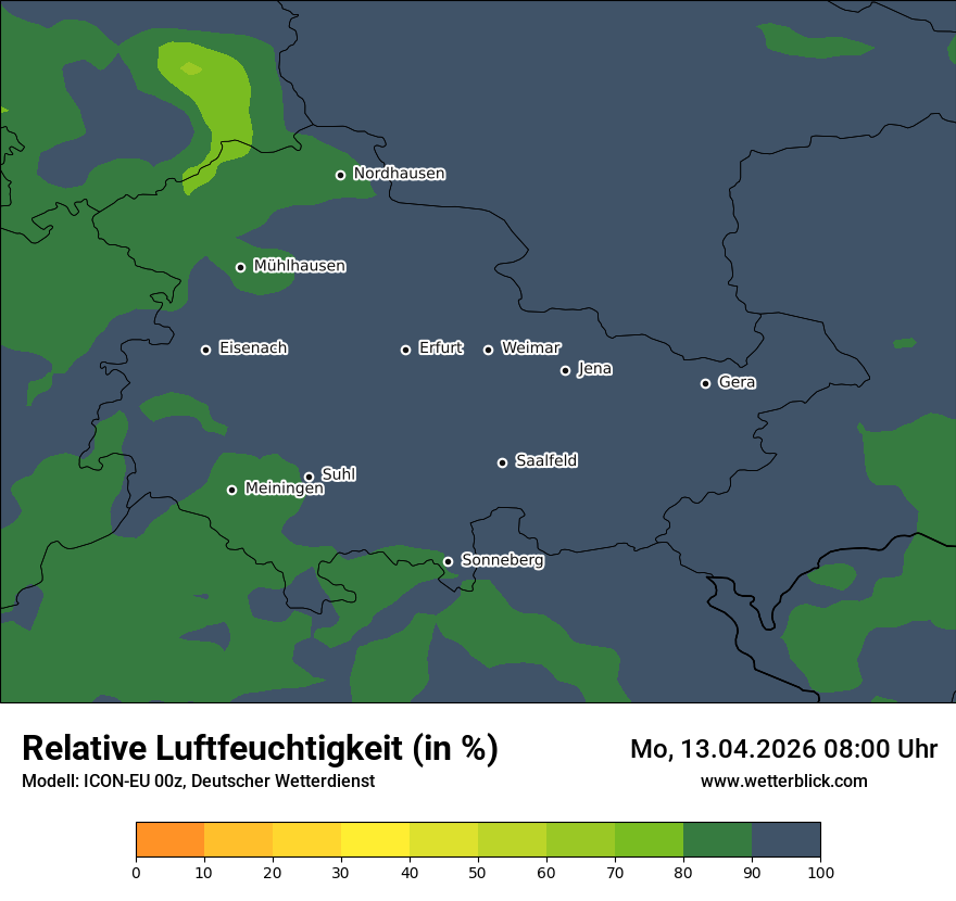 Modellkarte ICON-EU – relhum – th