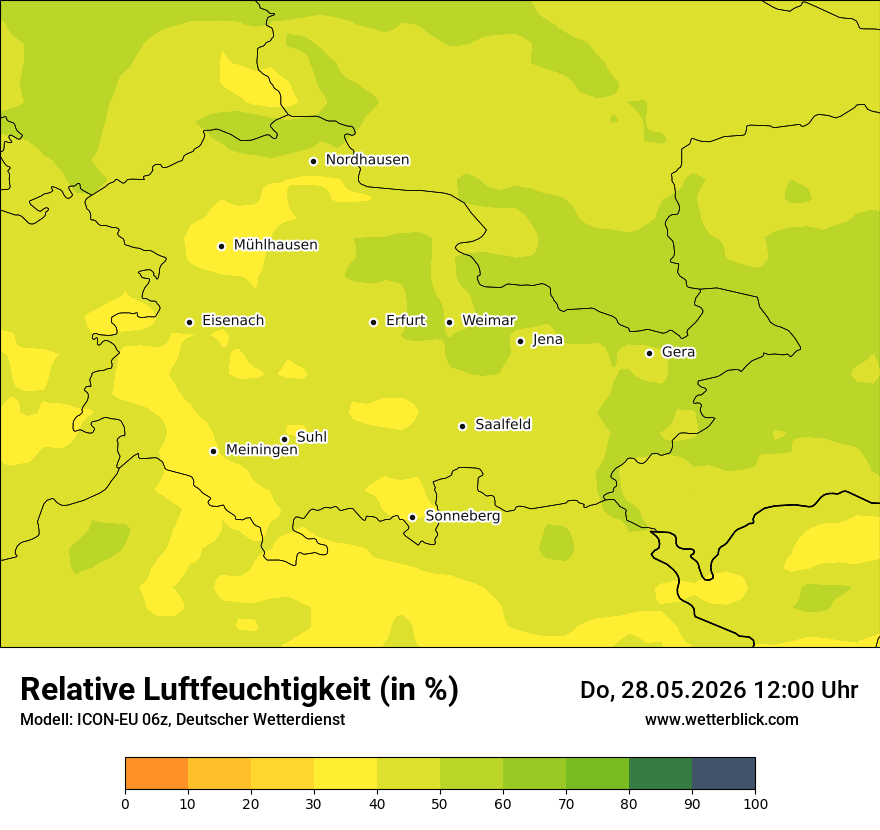 Modellkarte ICON-EU – relhum – th