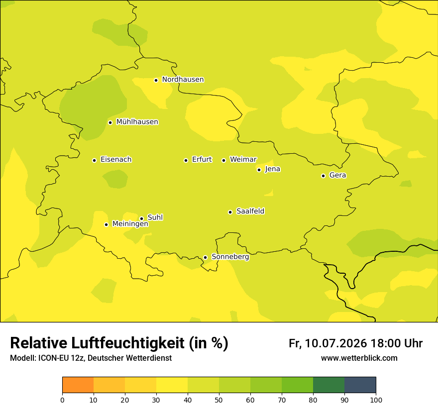Modellkarte ICON-EU – relhum – th