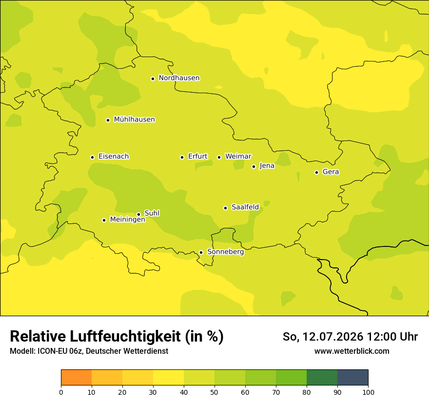 Modellkarte ICON-EU – relhum – th