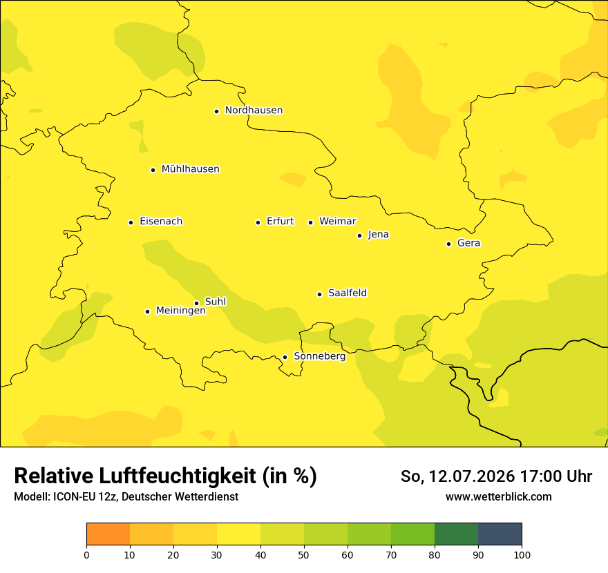Modellkarte ICON-EU – relhum – th