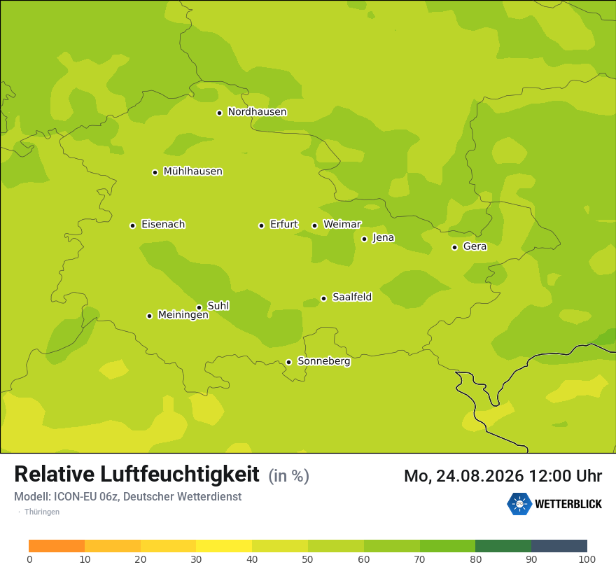 Modellkarte ICON-EU – relhum – th