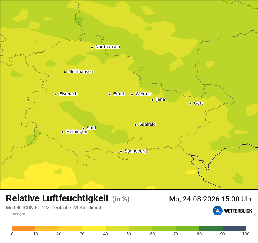 Modellkarte ICON-EU – relhum – th